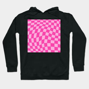 Trippy Aesthetic Checkered Pink Pattern Hoodie